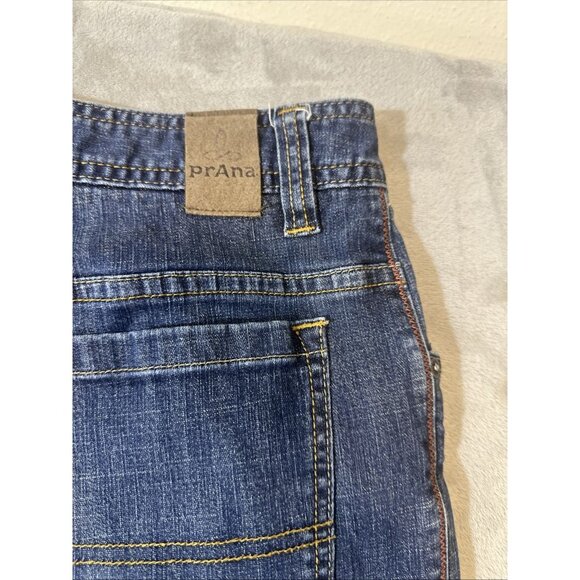 prAna Men’s Jeans 36x30L Blue Organic Cotton Stretch Denim Straight Fit - Picture 10 of 10